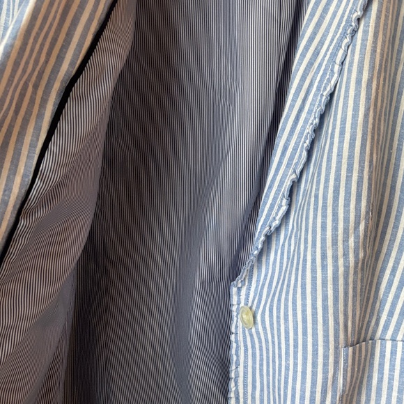 Crown & Ivy Women's Blue and White Striped Blazer NWT - Picture 7 of 13